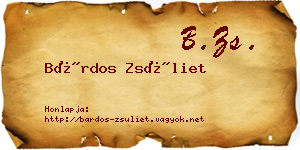 Bárdos Zsüliet névjegykártya